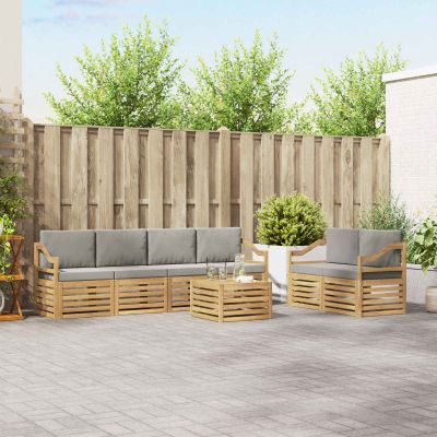 vidaXL Záhradná súprava gaučov 7 ks Biela a svetlosivá Polyester