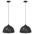 vidaXL Závesné lampy 2 ks, výškovo nastaviteľné, E27, čierne, Ø 30 cm, kovové