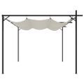 vidaXL Pergola so zaťahovacou strechou krémová 295x292x230 cm