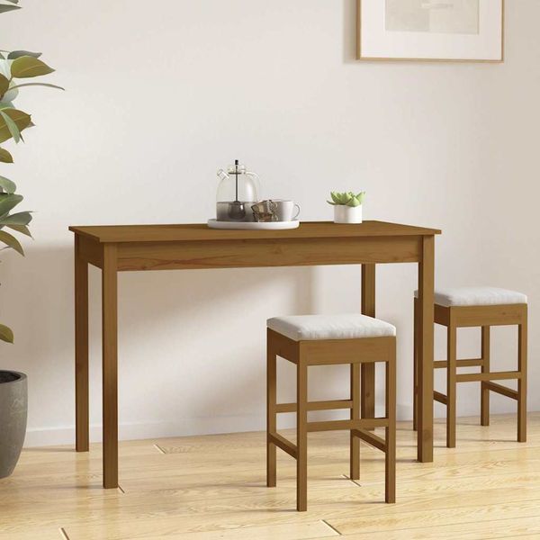 vidaXL Jedálenský stolík medovo-hnedý 110x55x75 cm masívna borovica