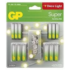 B0164MC GP alkalická batéria SUPER AA 12 + AAA 12 + LED reťaz BL