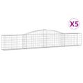 vidaXL Oblúkový gabionový kôš 5 ks 400x30x60/80 cm pozinkované železo