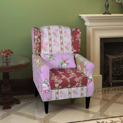 vidaXL Látkové kreslo s patchwork dizajnom