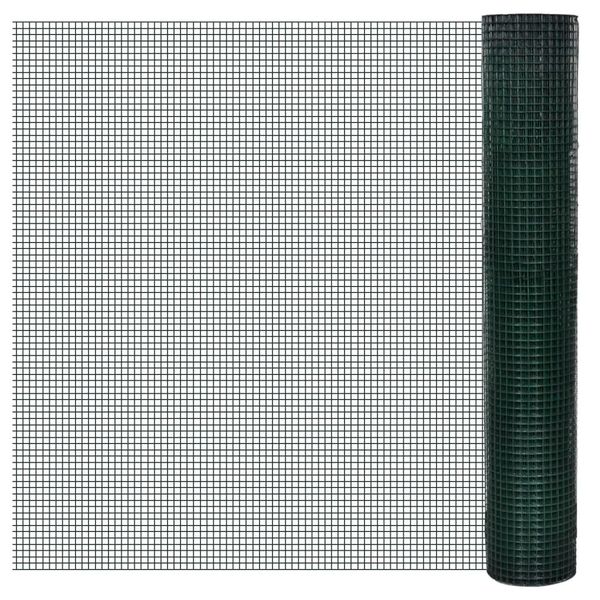vidaXL Drôtené pletivo, pozinkované a potiahnuté PVC 10x1 m, zelené