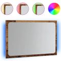 vidaXL Kúpeľňové zrkadlo s LED svetlom staré drevo 60x8,5x38 cm