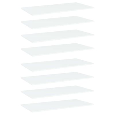 vidaXL Prídavné police 8 ks, biele 80x30x1,5 cm, drevotrieska