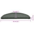 vidaXL Schodové rohože 30 ks 56x17x3 cm tmavozelené polkruhové