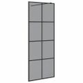 vidaXL Stena walk-in sprchy Čierna 80 x 195 cm tvrdené sklo