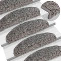 vidaXL Schodové rohože 30 ks 65x21x4 cm sivé, polkruhové, veľké