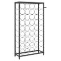 vidaXL Stojan na víno na 45 fliaš čierny 54x18x100 cm kované železo