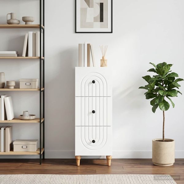 vidaXL Zásuvkový kabinet Biela 33 x 34,5 x 90 cm Kompozitné drevo