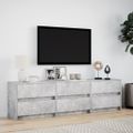 vidaXL TV stolík s LED betónovosivý 180x34x50 cm kompozitné drevo