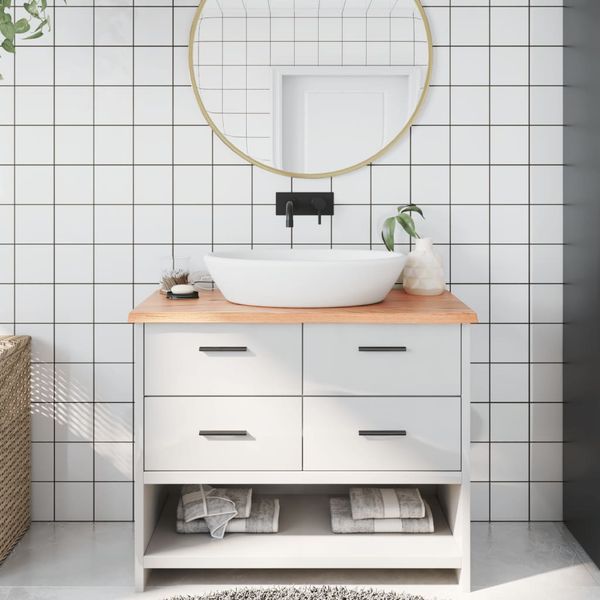 vidaXL Kúpeľňová doska bledohnedá 100x40x2 cm ošetrený masív