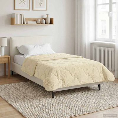 vidaXL Zimný prehoz Krémová 155 x 220 cm Mikrofáza a Teddy fleece