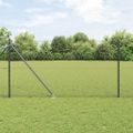 vidaXL Hexagonálny plot s stĺpom 25 x 1 m PVC potiahnutá oceľ Sivá