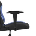 vidaXL Masážna herná stolička, čierna a modrá, látka
