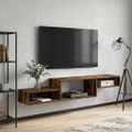 vidaXL Nástenný TV kabinet Nástenná montáž Dymový dub 150 x 28 x 26 cm