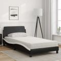 vidaXL Posteľ s matracom Dover čierno-biela 100x200 cm umelá koža