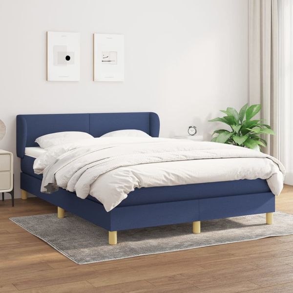 vidaXL Boxspring posteľ s matracom modrý 140x190 cm látka
