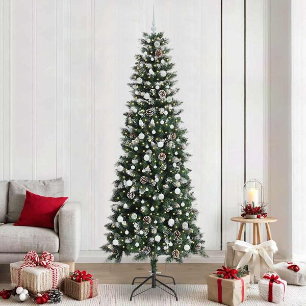 vidaXL Umelý vianočný stromček Zelená 240 cm PVC, plast a oceľ