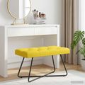 vidaXL Lavica s gombíkovým prešívaním Svetložltá 80 x 40 x 46 cm Látka