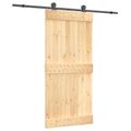 vidaXL Posuvné dvere Prírodná a čierna 95 x 210 cm