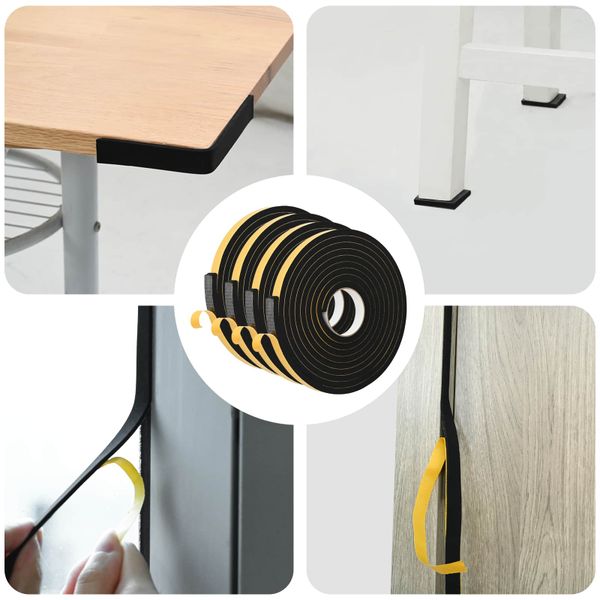 vidaXL Samolepiaca penová páska 4 pcs Čierna 20mm x 5m CR Pena
