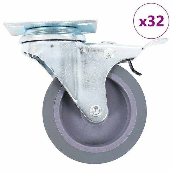 vidaXL Otočné kolieska 32 ks, 75 mm