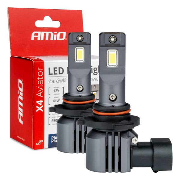 LED žiarovky X4-series AVIATOR HB3 9005 HIR1 9011 H10 6500K max 44W AMIO-03766