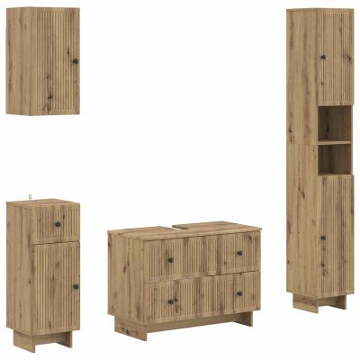 vidaXL Súprava kúpeľňových skríň v 4 kusoch EDE Dub artisan