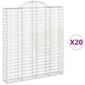 vidaXL Oblúkový gabionový kôš 20ks 200x30x220/240cm pozinkované železo