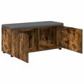 vidaXL Predsieňová lavica s vankúšom Údený Dub 100 x 38 x 46 cm