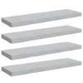 vidaXL Plávajúce nástenné police 4 ks betónové sivé 80x23,5x3,8 cm MDF