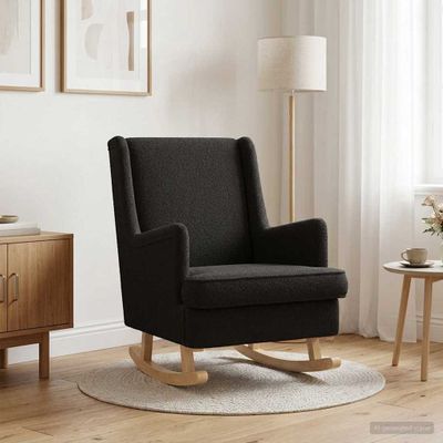 vidaXL Hojdacie kreslo Čierna 62 x 80 x 85 cm Bouclé