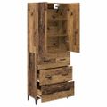 vidaXL Highboard Staré drevo 69,5 x 34 x 180 cm Kompozitné drevo
