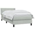vidaXL Posteľný rám boxspring s matracom Svetlosivá 80x210 cm zamat