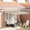 vidaXL Sklopná markíza Béžová 350 x 250 cm Tkanina a hliník