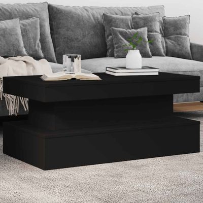 vidaXL Konferenčný stolík s LED svetlami čierny 90x50x40 cm