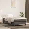 vidaXL Matrac s taštičkovými pružinami stredná tvrdosť tmavosivý 90x200x20 cm zamat