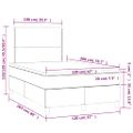vidaXL Posteľ boxsping s matracom a LED krémová 120x200 cm látka