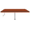 vidaXL Stojaca ručne zaťahovacia markíza 500x350 cm oranžovo-hnedá