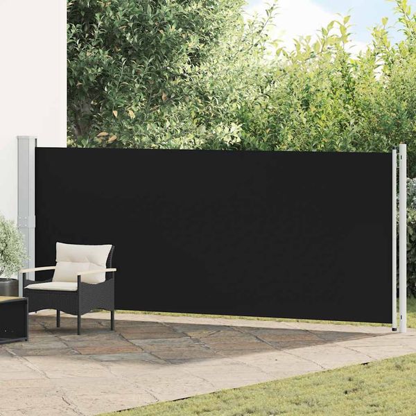 vidaXL Zaťahovacia bočná markíza na terasu 600x160 cm, čierna