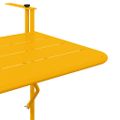 vidaXL Závesný balkónový stôl Žltá 60 x 39 x 65 cm Oceľ
