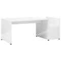 vidaXL Konferenčný stolík lesklý biely 90x45x35 cm drevotrieska