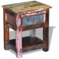 vidaXL Príručný stolík s 1 zásuvkou, recyklovaný masív 43x33x51 cm