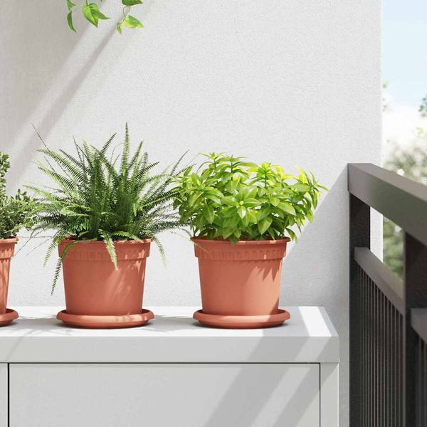 vidaXL Kvetináče 24 pcs Tehlovo červená Ø 15 x 12 cm Plast