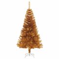 vidaXL Vianočný stromček Zlatá 120 cm PET
