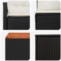 vidaXL Sada pohoviek 6 ks Čierna a krémová biela Poly ratan a oceľ