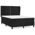vidaXL Posteľný rám boxspring s matracom čierny 140x200 cm zamat