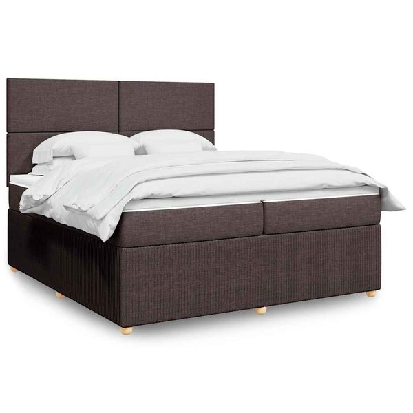 vidaXL Boxspring posteľ s matracom tmavohnedá 200x200 cm látka